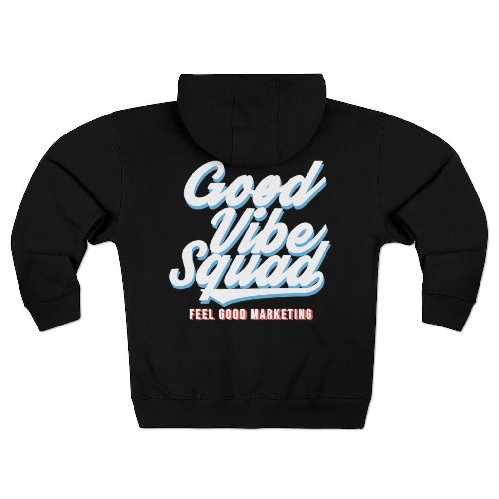 Chill Soft Blue/Red Unisex Premium Full Zip Hoodie