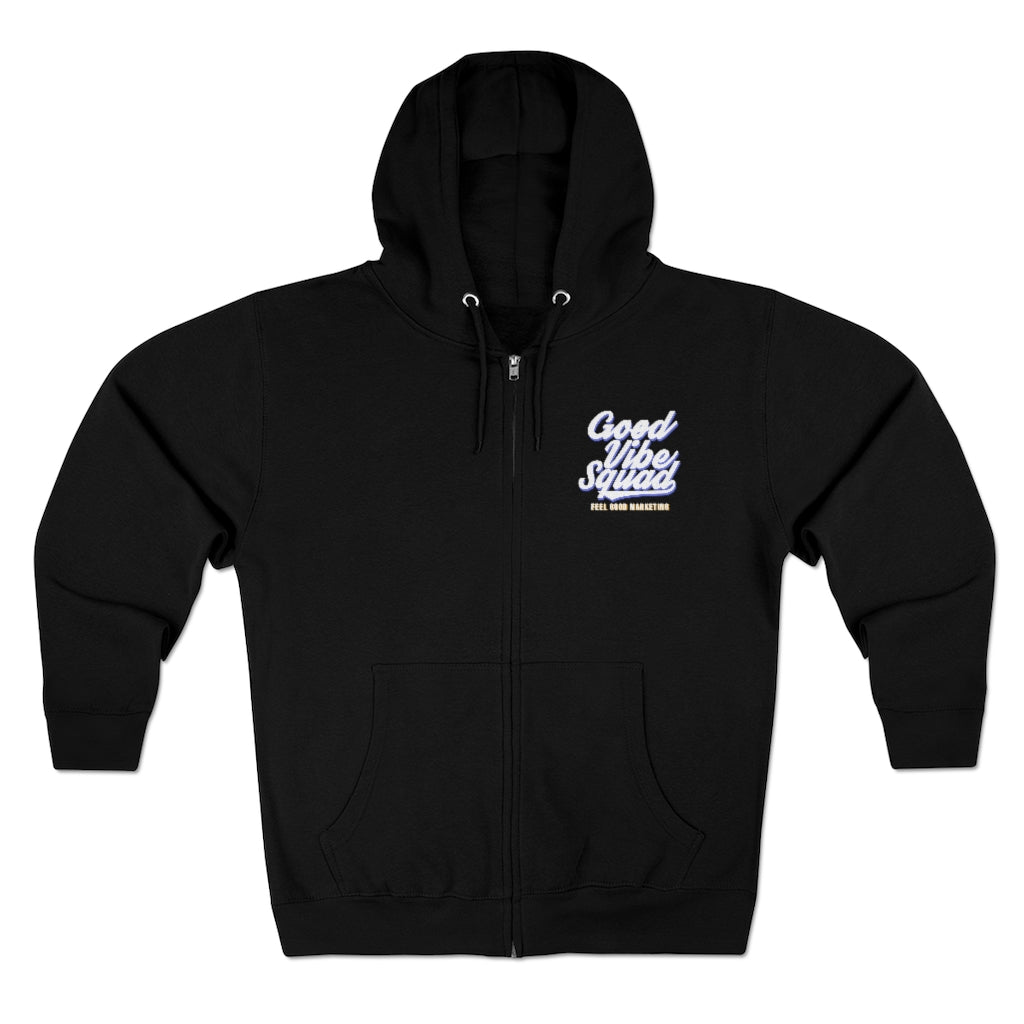 Chill Soft Purple/Yellow Front Print Unisex Premium Full Zip Hoodie