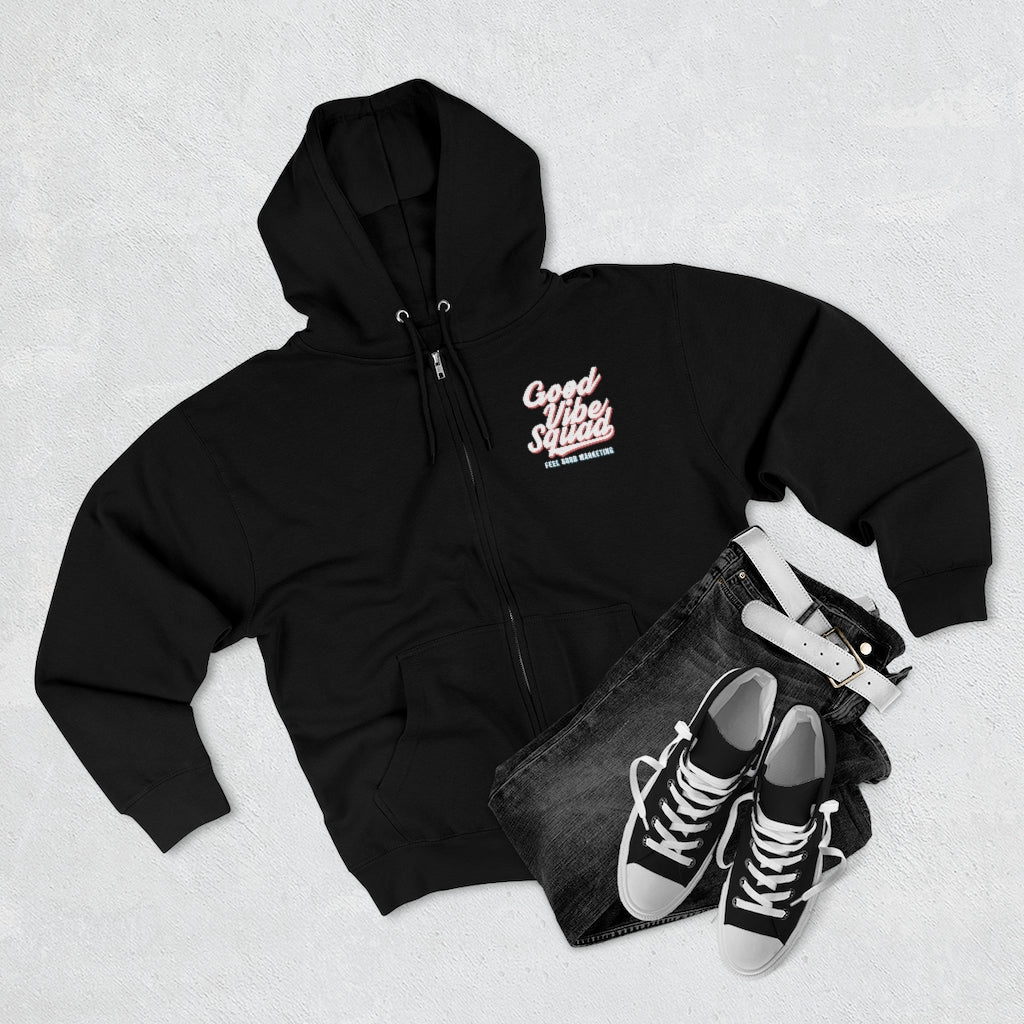 Chill Soft Red/Blue Front Print Unisex Premium Full Zip Hoodie