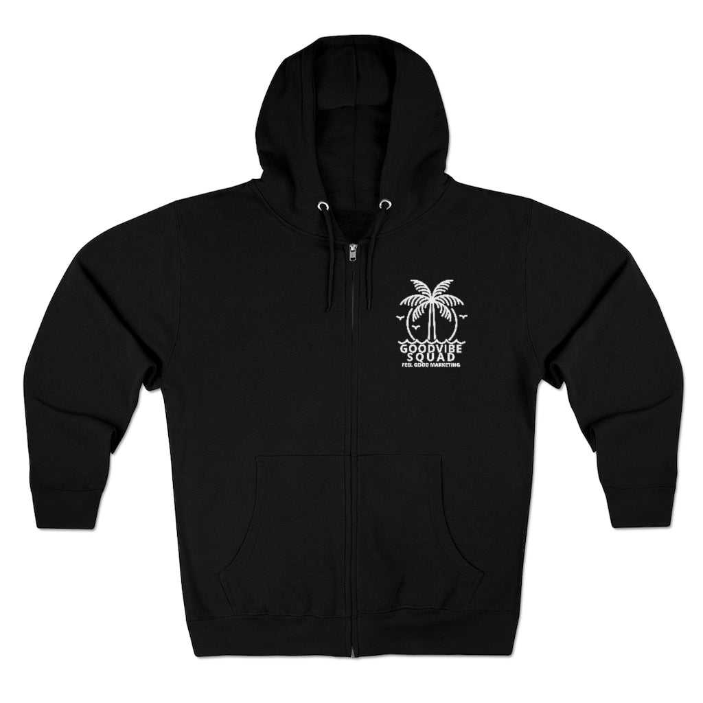 GVS Palm Front Print Unisex Premium Full Zip Hoodie