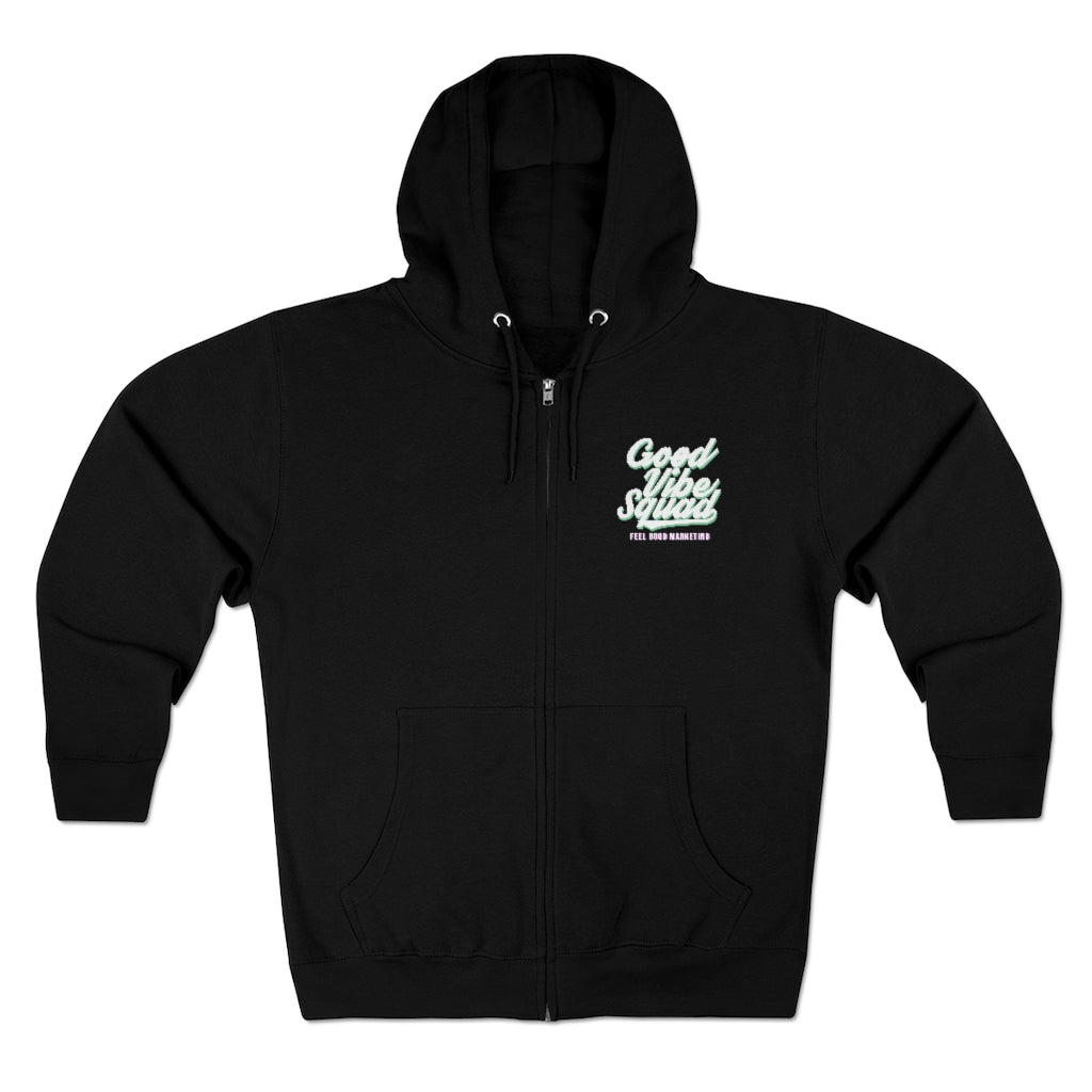 Chill Aqua/Purple Front Print Unisex Premium Full Zip Hoodie