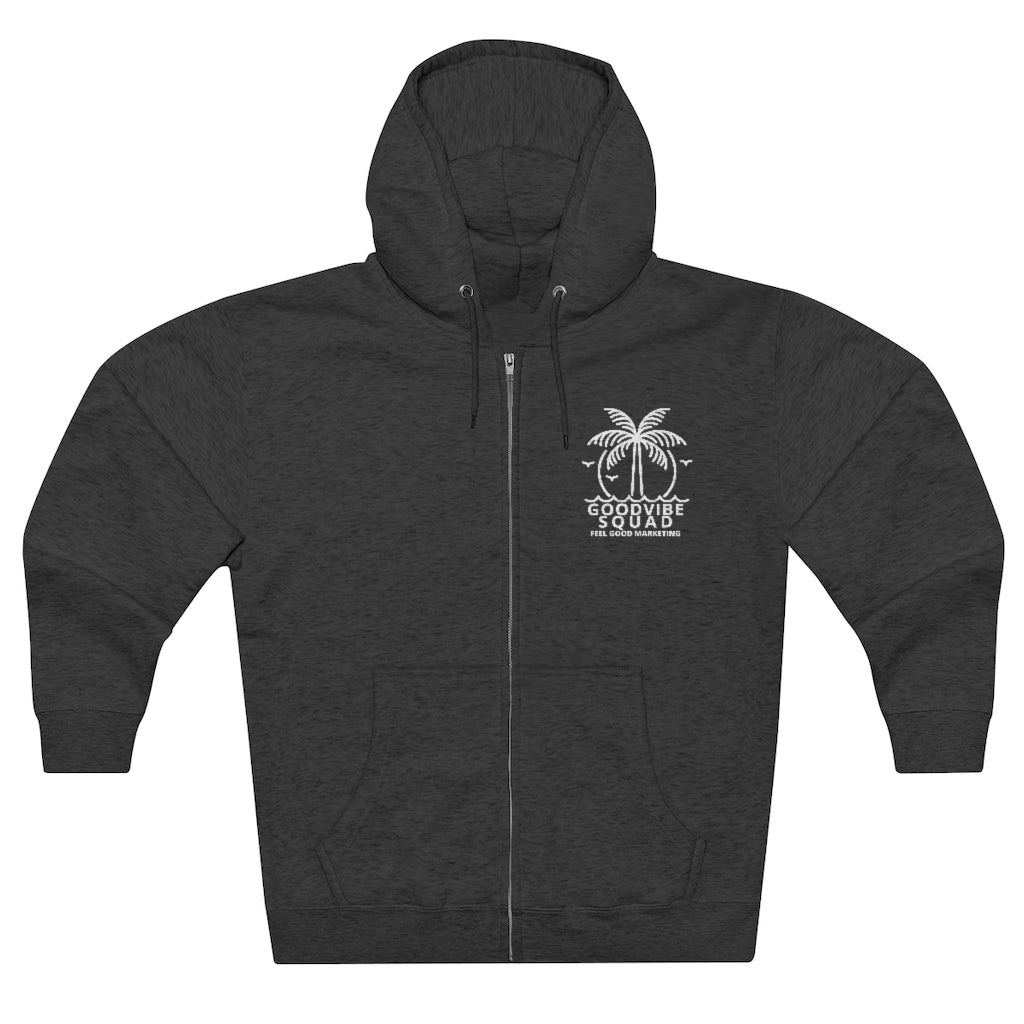 GVS Palm Front Print Unisex Premium Full Zip Hoodie