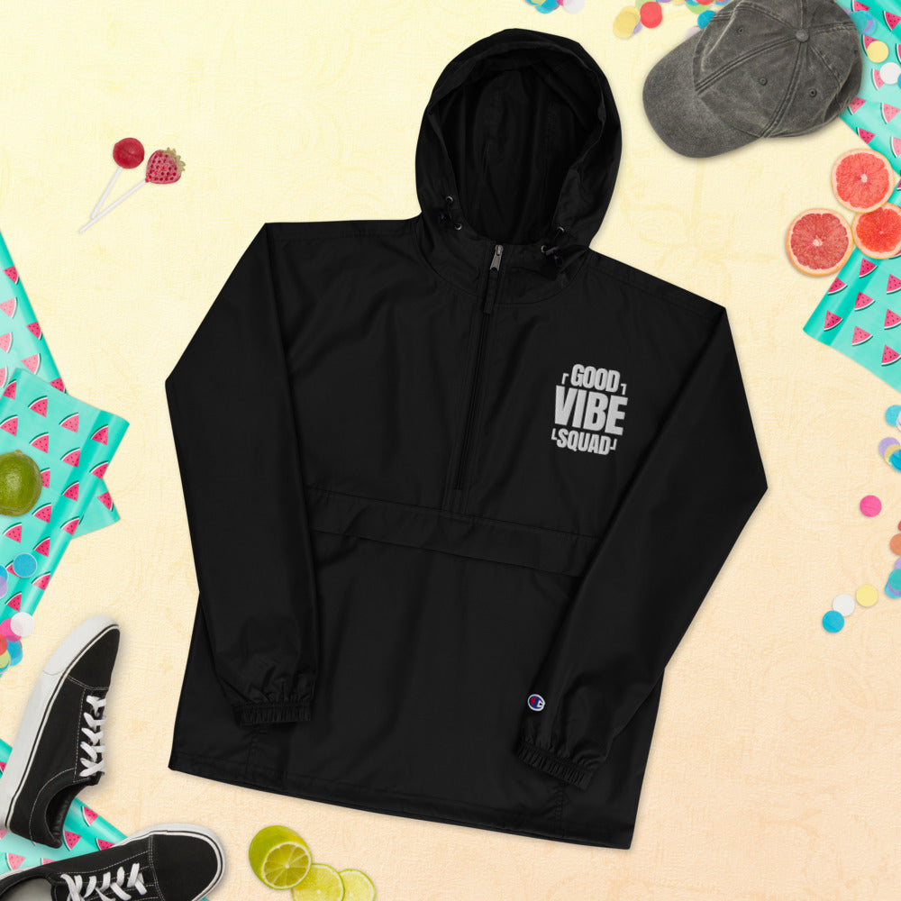 Good Vibe Squad Embroidered Champion Packable Jacket
