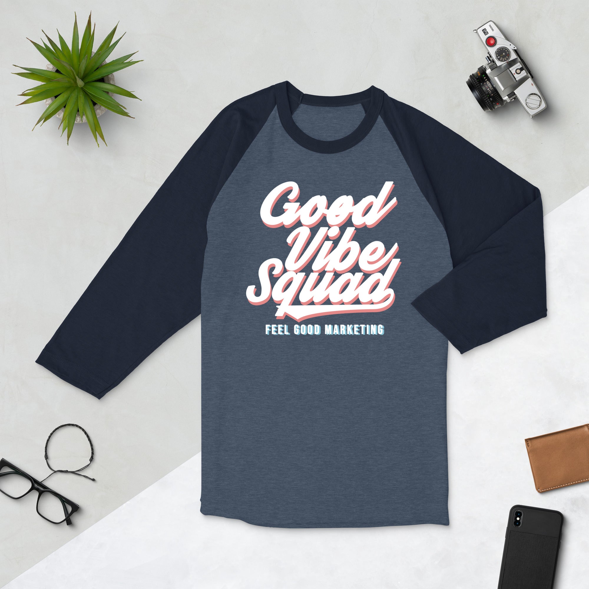 GVS Soft Red/Blue 3/4 Sleeve Raglan Shirt