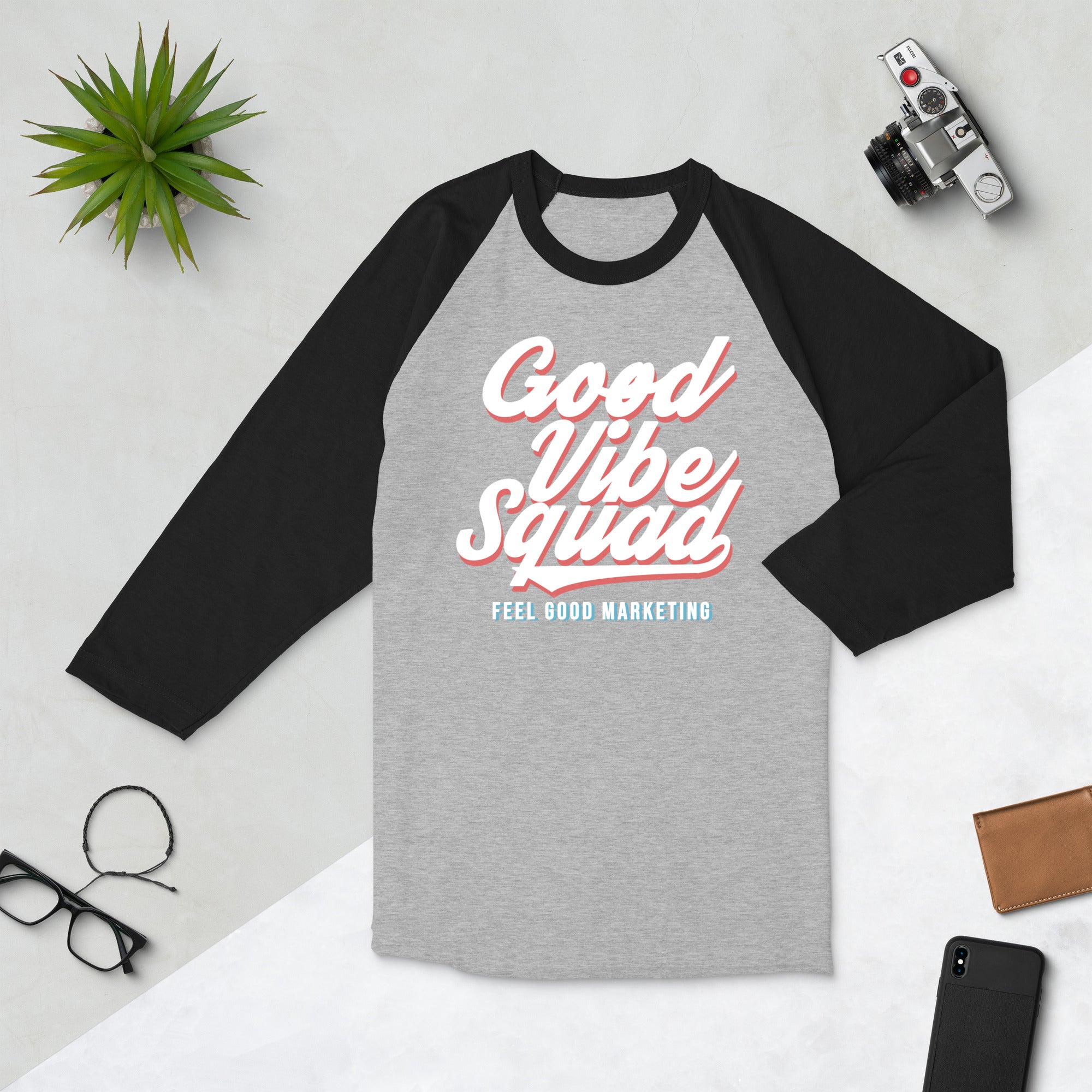 GVS Soft Red/Blue 3/4 Sleeve Raglan Shirt