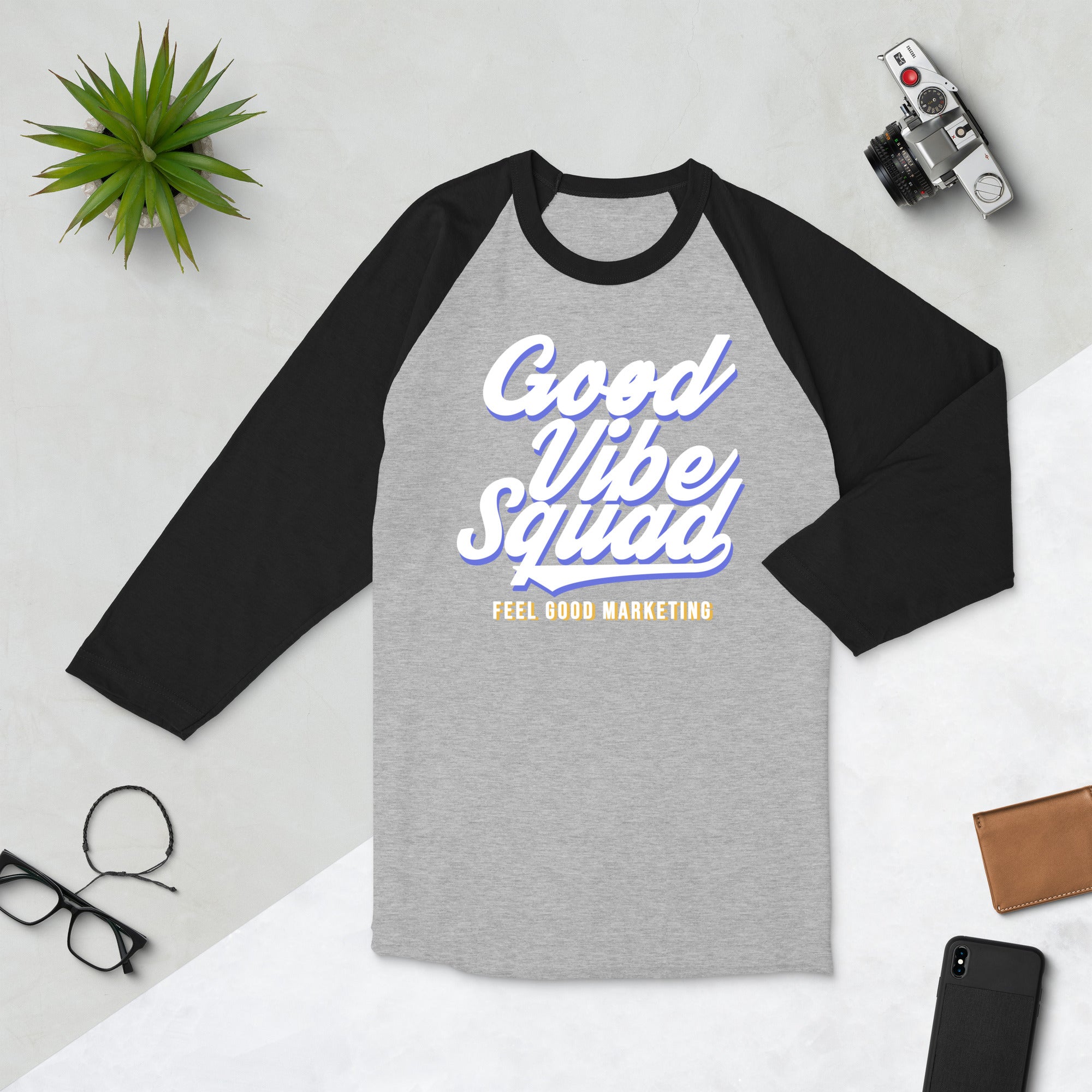Chill Soft Purple/Yellow 3/4 Sleeve Raglan Shirt